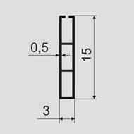 Плакатний профіль №15 (планки для плакатів). Схема розмірів.